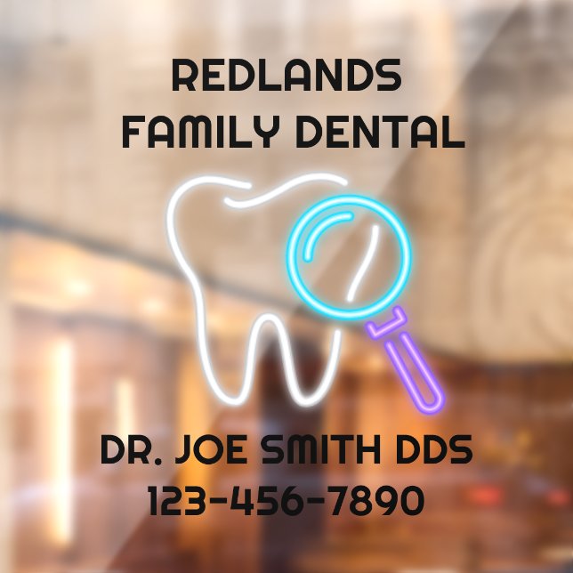 Autocollant Pour Fenêtre Personnaliser Clinique dentaire Bureau Porte denta (Feuille 2)