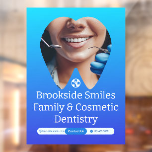 Autocollant Pour Fenêtre Personnaliser Clinique Dentiste Patient Dent Smile