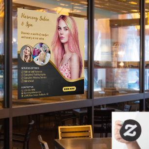 Autocollant Pour Fenêtre Personnaliser Coiffure Spa coupe teinte