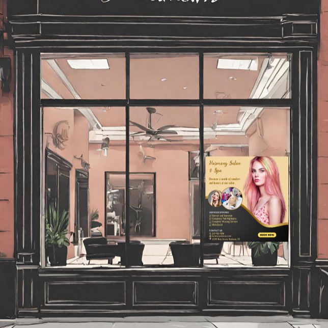 Autocollant Pour Fenêtre Personnaliser Coiffure Spa coupe teinte (Créateur téléchargé)