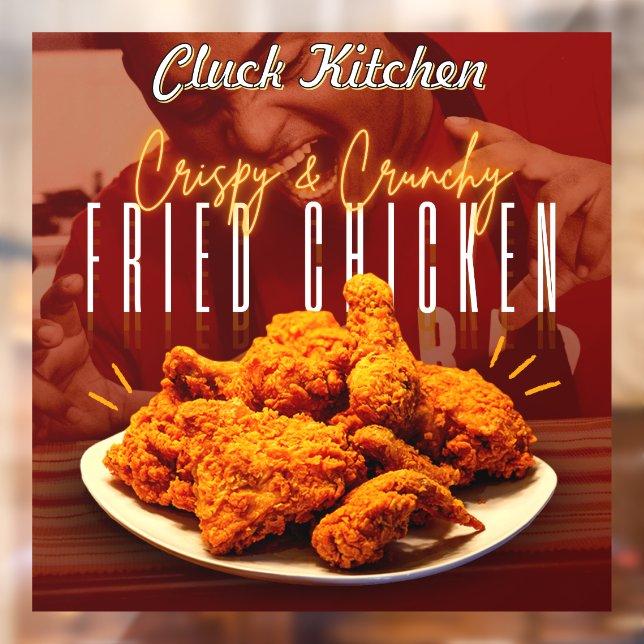 Autocollant Pour Fenêtre Personnaliser Croustillante Crunchy Fried poulet P (Feuille 2)