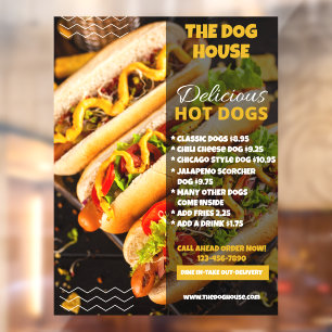 Autocollant Pour Fenêtre Personnaliser Delicious Hotdogs Restaurant Front L