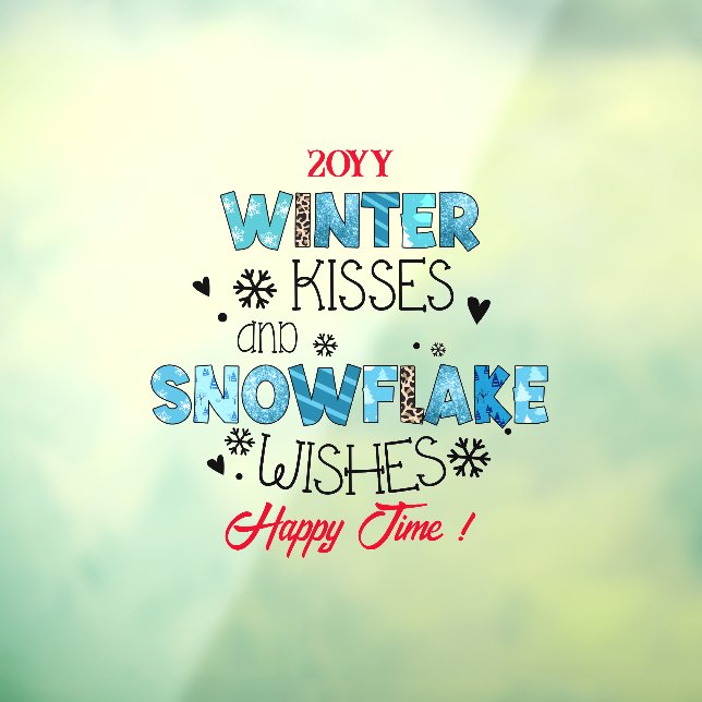 Autocollant Pour Fenêtre Personnaliser des baisers d'hiver (Feuille 3)