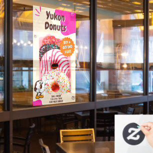 Autocollant Pour Fenêtre Personnaliser Donuts Beige Rose Promotion