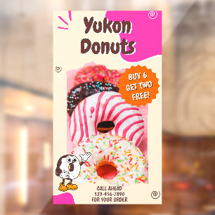 Autocollant Pour Fenêtre Personnaliser Donuts Beige Rose Promotion