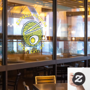 Autocollant Pour Fenêtre Personnaliser Express Ramen Noodles Restaurant Pet