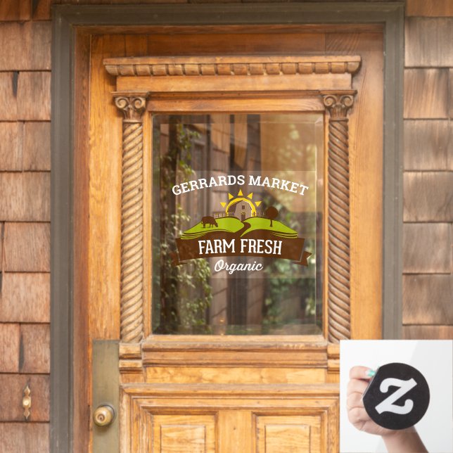 Autocollant Pour Fenêtre Personnaliser ferme fraîche biologique petite entr (Porte d'accueil)