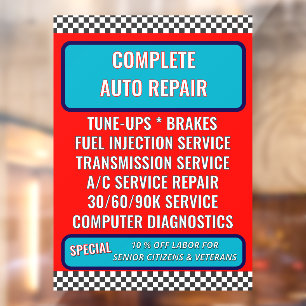 Autocollant Pour Fenêtre Personnaliser Générique Auto Réparation Shop Servi