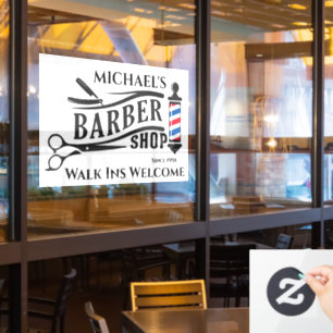Autocollant Pour Fenêtre Personnaliser Générique Barber Shop Pole Business