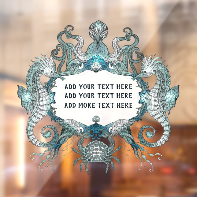 Autocollant Pour Fenêtre Personnaliser Générique Crabe de mer Octopus Nauti (Feuille 2)