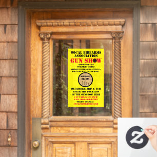 Autocollant Pour Fenêtre Personnaliser Générique Gun Show événement détaill
