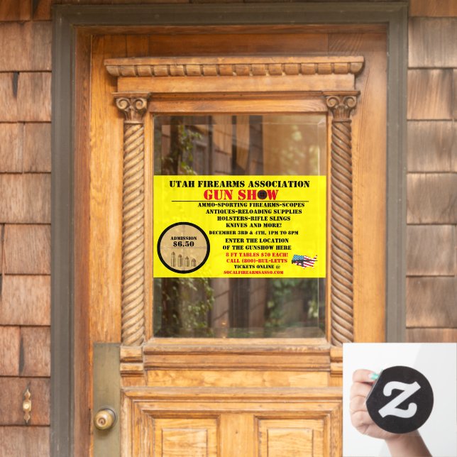Autocollant Pour Fenêtre Personnaliser Générique Gun Show événement Icône d (Porte d'accueil)