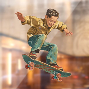 Autocollant Pour Fenêtre Personnaliser la boutique de skateboard de jeune g