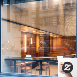 Autocollant Pour Fenêtre Personnaliser la grande liste de services de salon