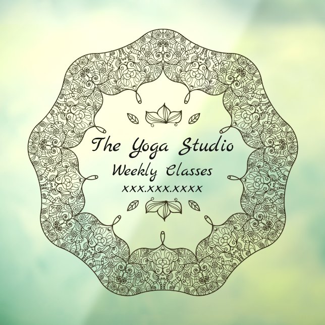 Autocollant Pour Fenêtre Personnaliser la page de classe d'affaires de yoga (Feuille 3)