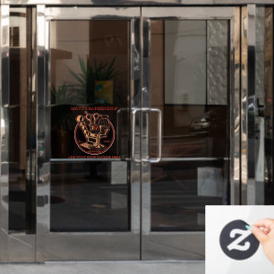 Autocollant Pour Fenêtre Personnaliser la porte d'entrée de salon de coiffu