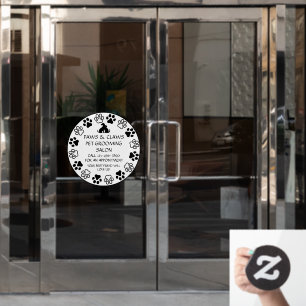 Autocollant Pour Fenêtre Personnaliser la porte d'entrée du toilettage pour