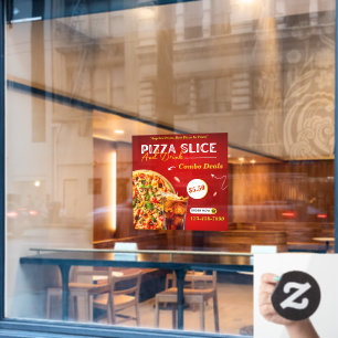 Autocollant Pour Fenêtre Personnaliser la promotion de tranche de pizza et