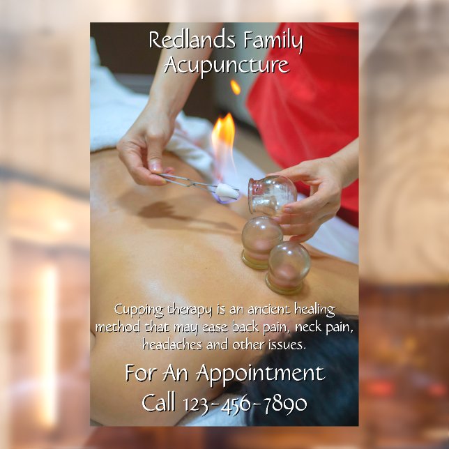 Autocollant Pour Fenêtre Personnaliser la thérapie d'acupuncture par ventou (Feuille 2)