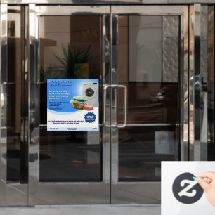 Autocollant Pour Fenêtre Personnaliser Lave-linge Service de blanchisserie 