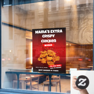 Autocollant Pour Fenêtre Personnaliser le grand avant du restaurant de wing