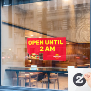Autocollant Pour Fenêtre Personnaliser le logo du restaurant de burgers Ouv