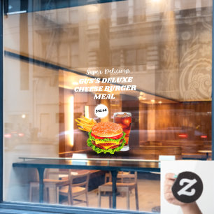 Autocollant Pour Fenêtre Personnaliser le repas de burger super délicieux p