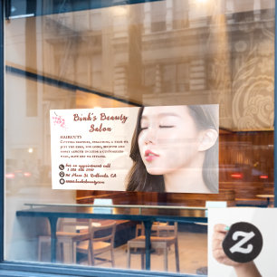 Autocollant Pour Fenêtre Personnaliser le salon de beauté asiatique coiffur
