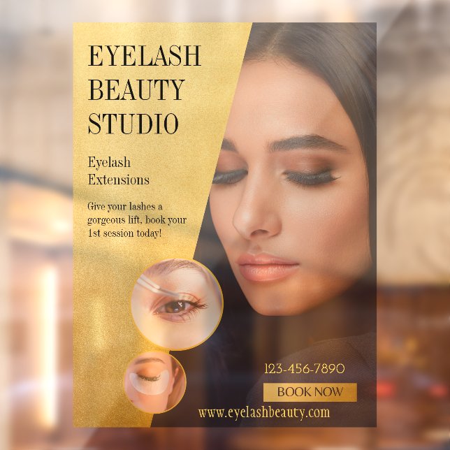 Autocollant Pour Fenêtre Personnaliser le Studio d'Extensions de Cils Trans (Feuille 2)