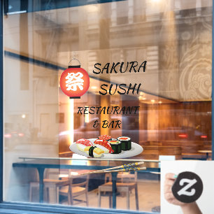 Autocollant Pour Fenêtre Personnaliser l'entreprise de bar à sushi japonais