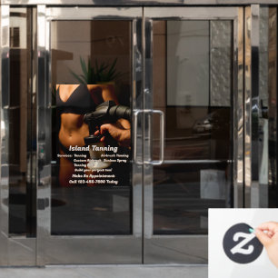 Autocollant Pour Fenêtre Personnaliser l'entreprise de cabine de bronzage p