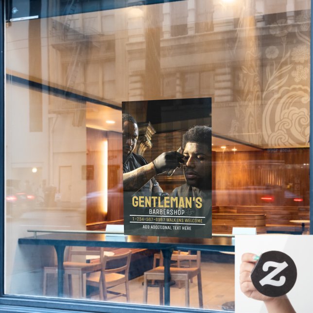 Autocollant Pour Fenêtre Personnaliser l'entreprise de salon de coiffure af (Fenêtre de café)