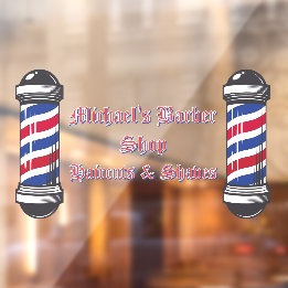 Autocollant Pour Fenêtre Personnaliser les mâts de salon de coiffure pour h