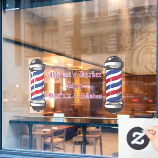 Autocollant Pour Fenêtre Personnaliser les mâts de salon de coiffure pour h