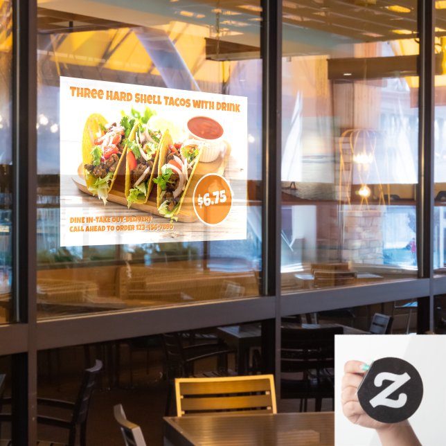 Autocollant Pour Fenêtre Personnaliser Mexicaine Nourriture Forte Tacos Boi (Fenêtre du restaurant)