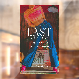 Autocollant Pour Fenêtre Personnaliser minimal moderne 90s Mode Vente Clear