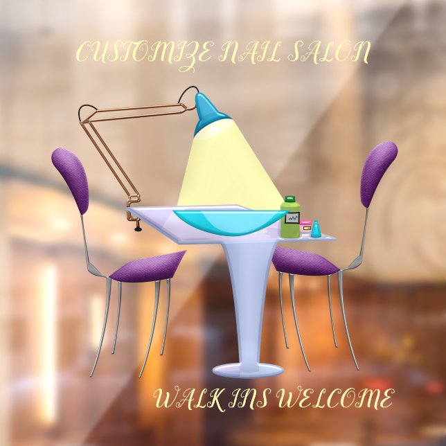 Autocollant Pour Fenêtre Personnaliser Nail Salon Boutique (Feuille 2)