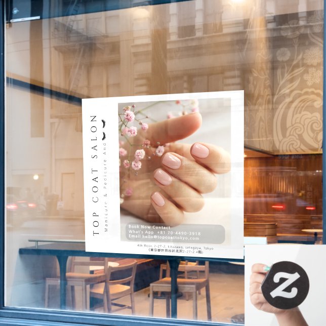 Autocollant Pour Fenêtre Personnaliser Nails Pedicure Et Eyelashes Promotio (Fenêtre de café)