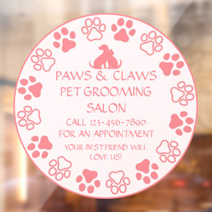 Autocollant Pour Fenêtre Personnaliser Paws Claws Toilettage pour Animaux A