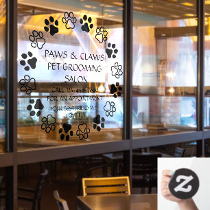 Autocollant Pour Fenêtre Personnaliser Paws Claws Toilettage pour Animaux d