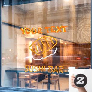 Autocollant Pour Fenêtre Personnaliser Personnaliser Sushi Bar Faux Neon