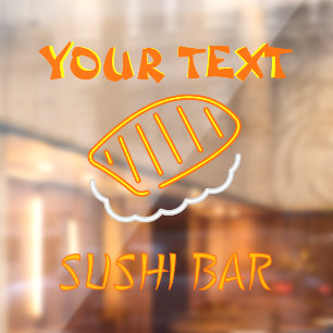 Autocollant Pour Fenêtre Personnaliser Personnaliser Sushi Bar Faux Neon