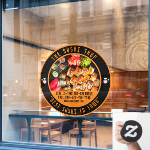 Autocollant Pour Fenêtre Personnaliser Restaurant Sushi Grand Avant