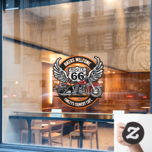 Autocollant Pour Fenêtre Personnaliser Route 66 Café Garage Station-service