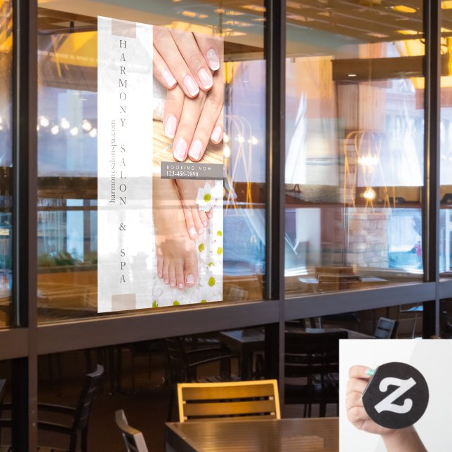 Autocollant Pour Fenêtre Personnaliser Salon à ongles Pedicure clous grands (Fenêtre du restaurant)