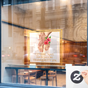 Autocollant Pour Fenêtre Personnaliser Salon De Coiffure Et Ongles Génériqu