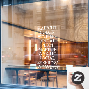 Autocollant Pour Fenêtre Personnaliser Salon de coiffure Spa Liste des serv