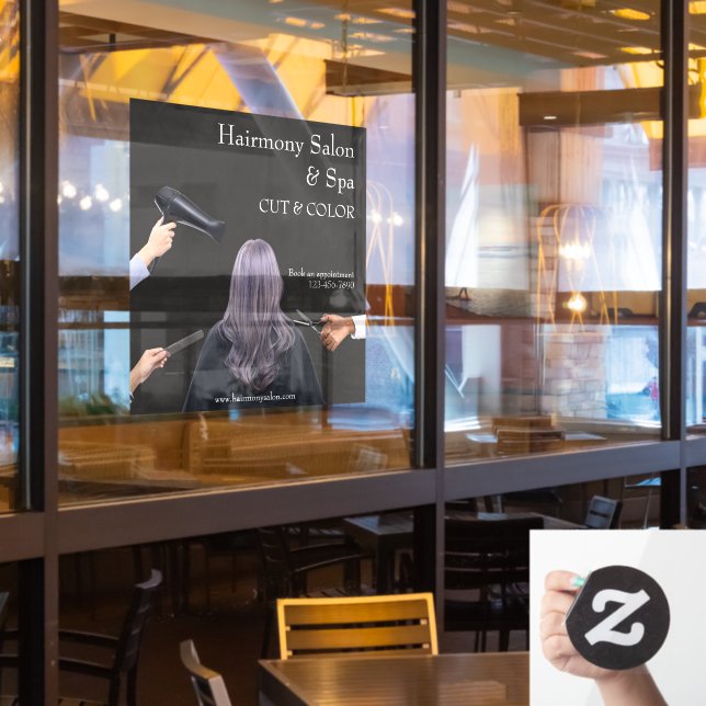 Autocollant Pour Fenêtre Personnaliser Salon des cheveux Coupe simple et co (Fenêtre du restaurant)