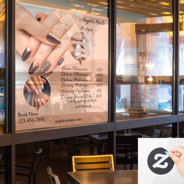 Autocollant Pour Fenêtre Personnaliser Salon Spa avec prix (Fenêtre du restaurant)