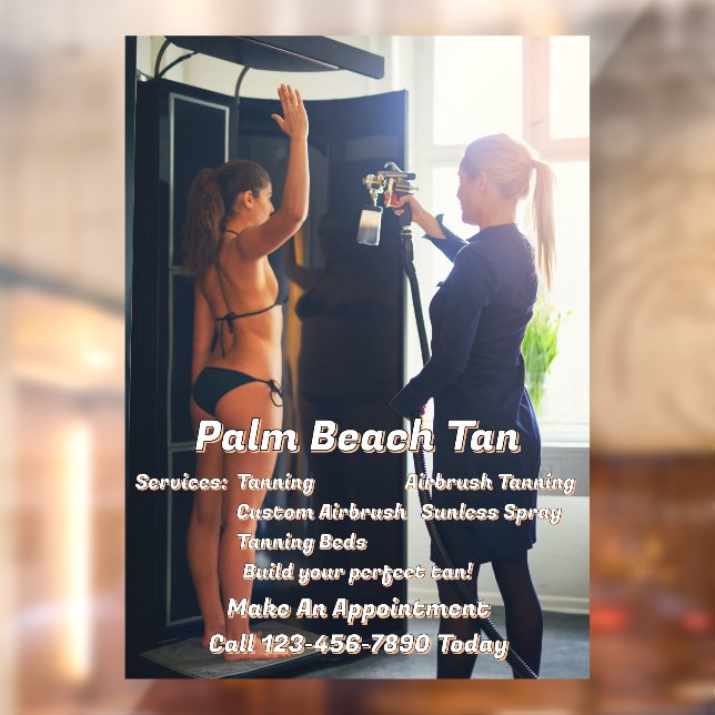 Autocollant Pour Fenêtre Personnaliser Spray Tanning Booth Business 4 (Feuille 2)